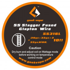 GV Staggered Fused Clapton SS316L 26GA+32GA x 2 + 32GA Ni80